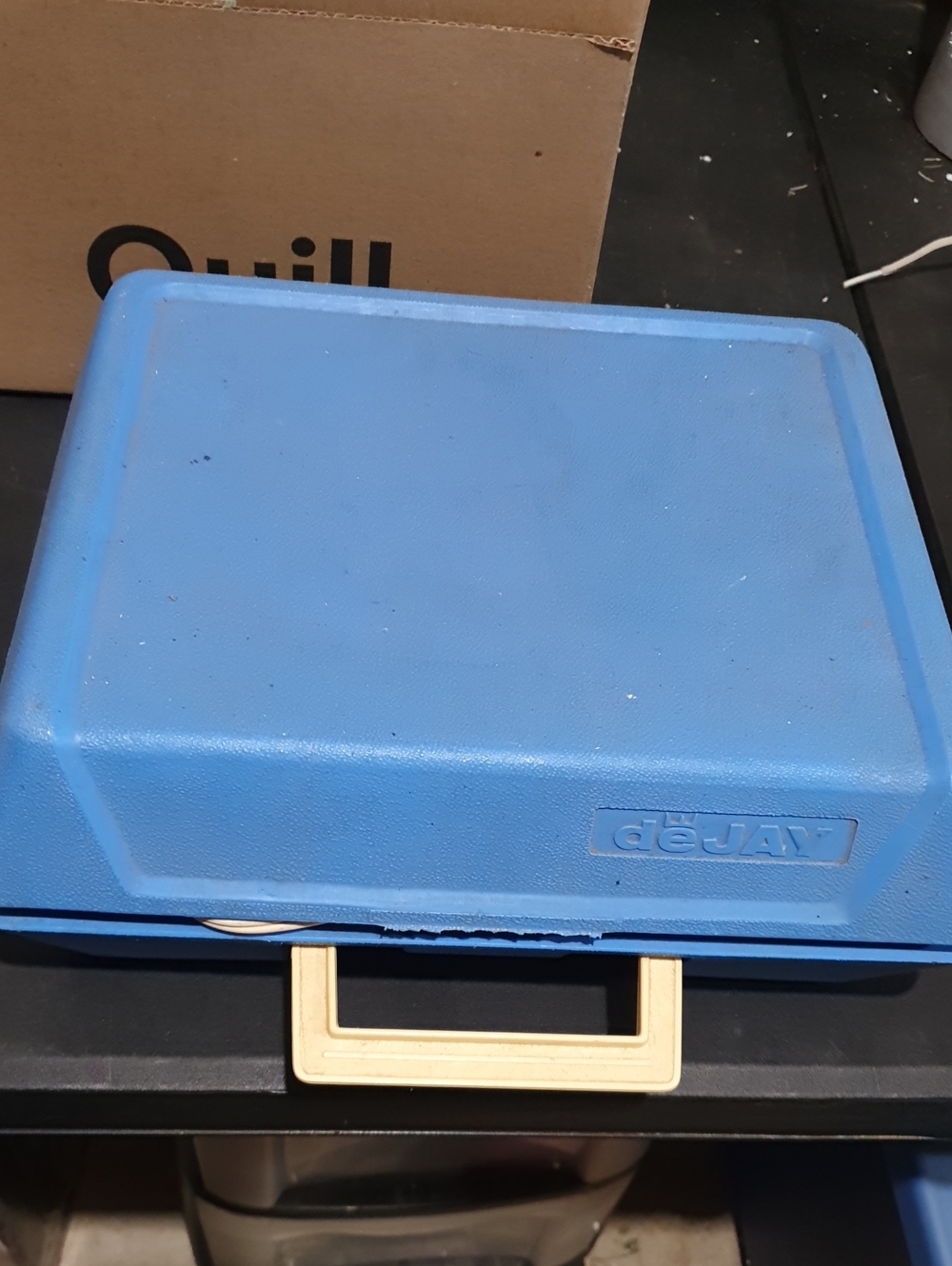 deJAY Blue Vintage Childrens Record Player Plastic Carrying Case